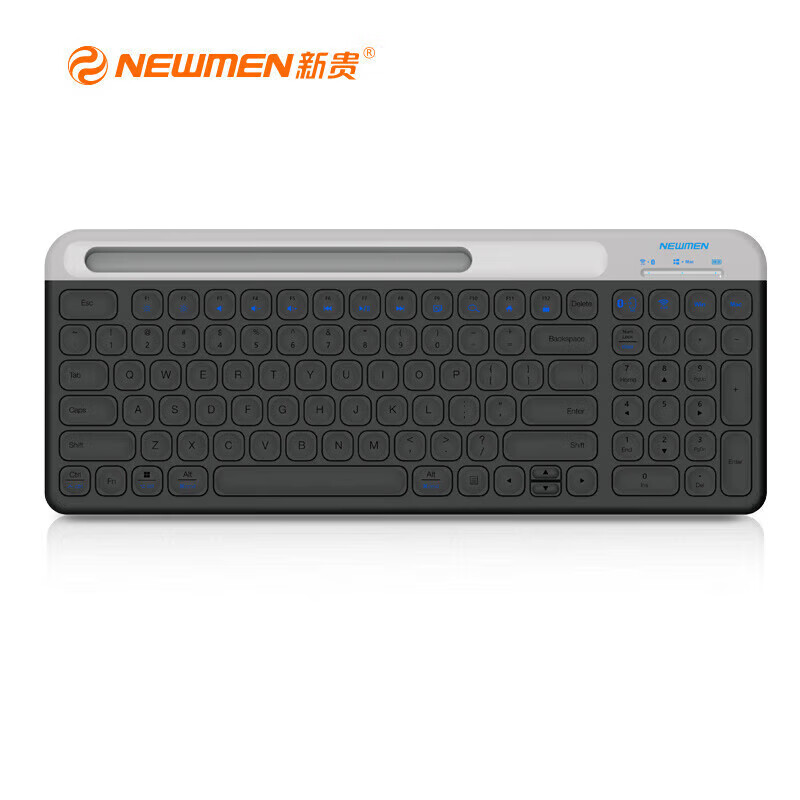 新貴(Newmen)無線藍(lán)牙雙模鍵盤筆記本靜音手機(jī)平板iPad通用充電款 無線藍(lán)牙雙模鍵盤 黑色 官方標(biāo)配 x 是 x 99鍵 x 無
