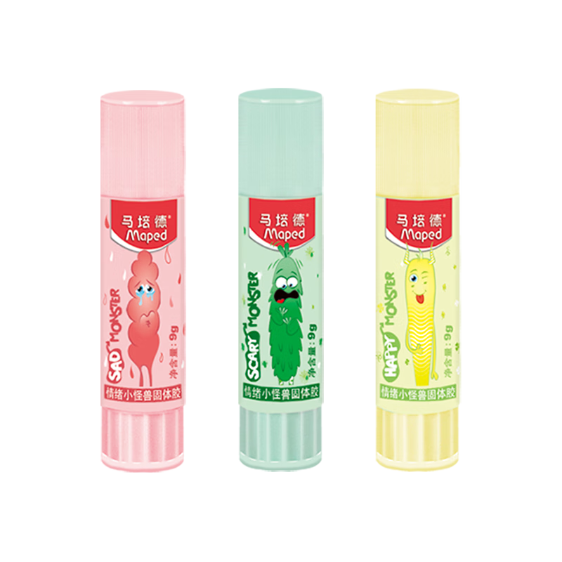 马培德（Maped）情绪小怪兽胶棒9g 高粘度快干耐用安全无甲醛手工DIY胶棒 财务会计办公用品 747010CH