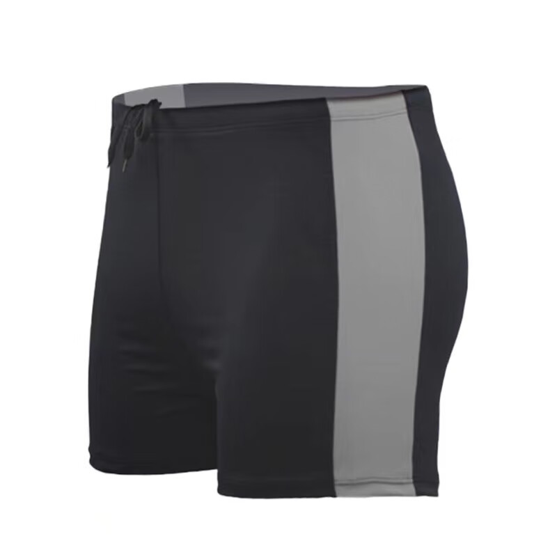 【精选直发】泳裤男防尴尬游泳裤新款纯色速干5分裤宽松款平角高 08-3灰(1条装) 4XL(140-160斤