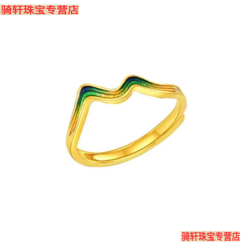 VCH黃金千里江山戒指女款小山丘足金999青山疊影活口指環(huán)母親 千里江山圖-戒指(新品) 0.04g x 活口