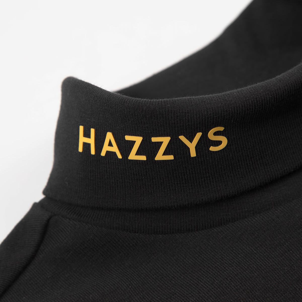 哈吉斯(HAZZYS)男童女童打底衫2025秋季新款高领弹力简约长袖 钻石黑 155