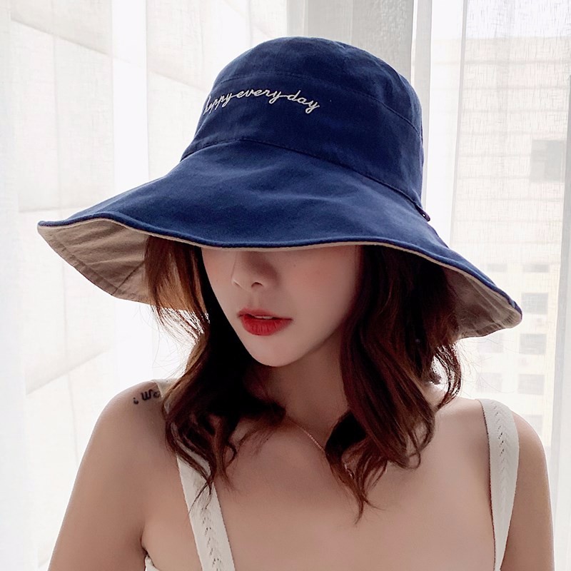 栀锦夏天刺绣遮阳帽女士韩版时尚个性太阳帽沙滩帽防风帽子优雅凉帽