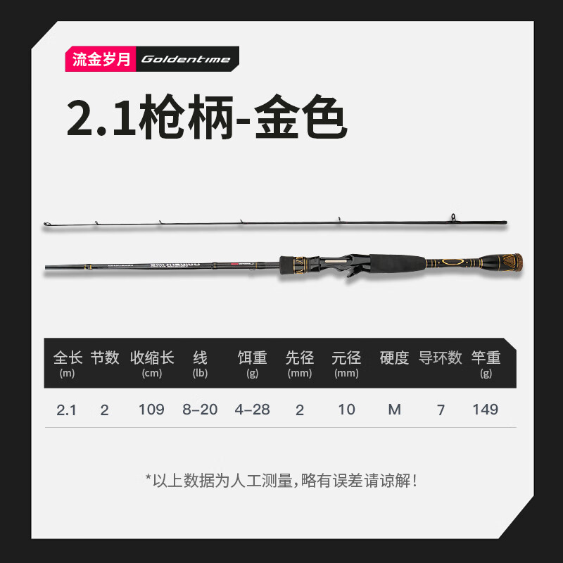 科邁雷流金歲月路亞竿遠(yuǎn)投泛用雷強(qiáng)M調(diào)路亞槍直柄單桿馬口竿拋竿 2.1m 【槍柄】流金歲月M調(diào)_單桿