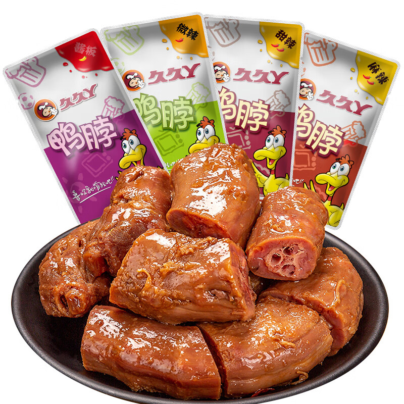 久久丫甜辣鴨脖500g微辣醬板麻辣鴨脖武漢特產(chǎn)休閑零食鹵味小吃 甜辣鴨脖250g