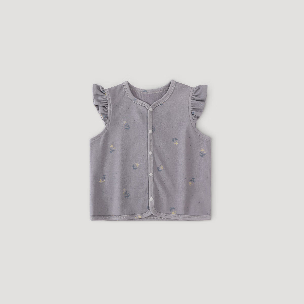 巴厘小猪女宝宝马甲秋季2025新款儿童纯棉衣服甜美可爱小飞袖开衫女童背心 花间拾光 90