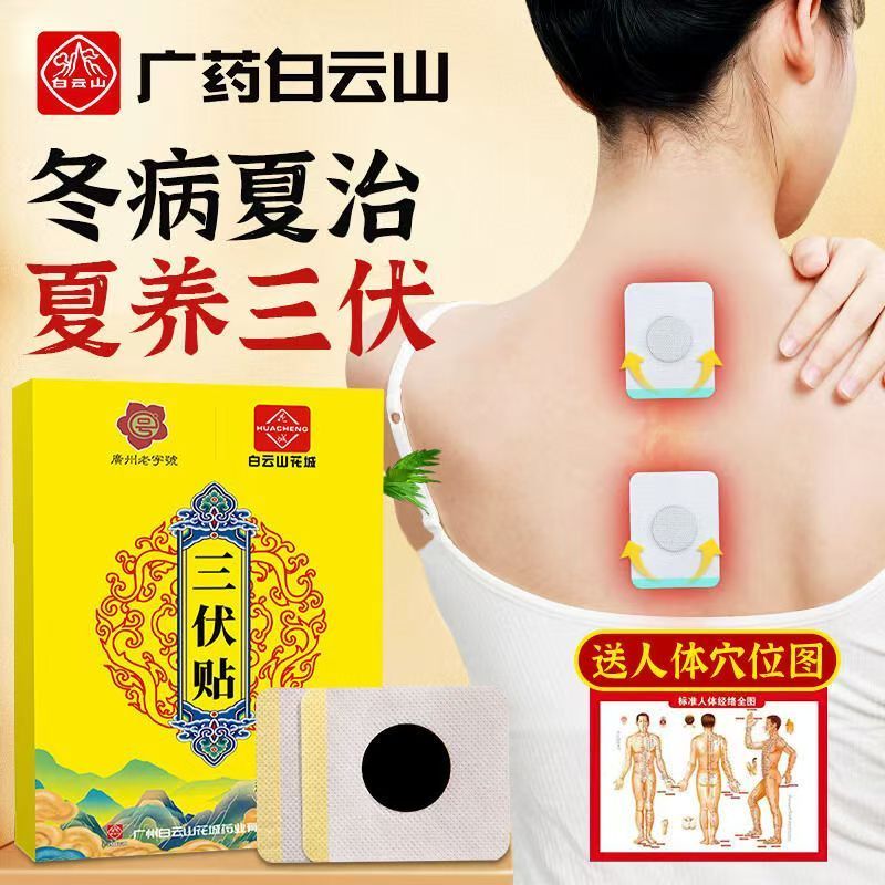 怡美堂艾草三伏贴非祛湿除湿排湿成人儿童艾灸贴体内湿寒可用30贴/盒 白云山三伏贴5盒【到手150贴】
