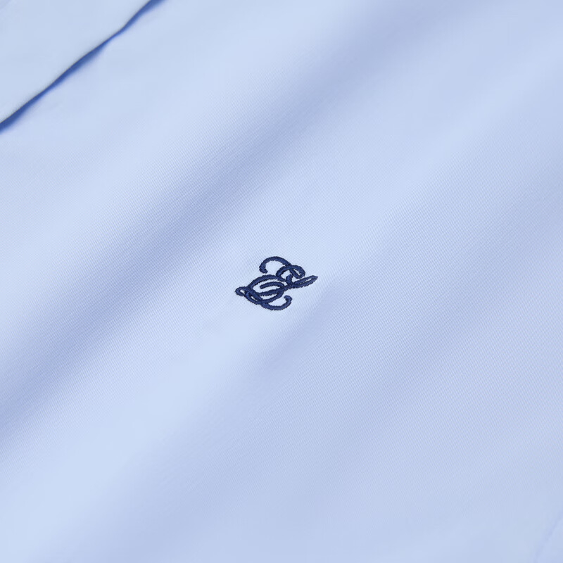 ELAND衣恋衬衫女棉质撞色翻领单排扣长袖上衣2025秋季新款 浅蓝色(51)L/Blue S /160