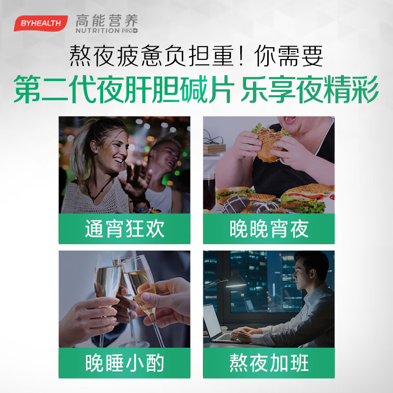 BYHEALTH第二代护肝片夜肝升级奶蓟草水飞蓟宾熬夜养肝净肝脂肪肝肌醇胆碱 第二代进阶升级版120粒【8周改善指标】