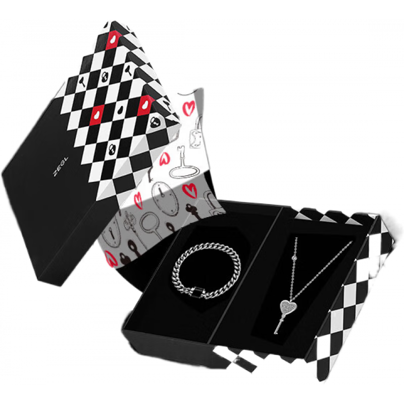 ZEGL小情锁情侣项链手链男女一对一锁定情感情人节礼物送男友 小情锁(手链长度20cm)