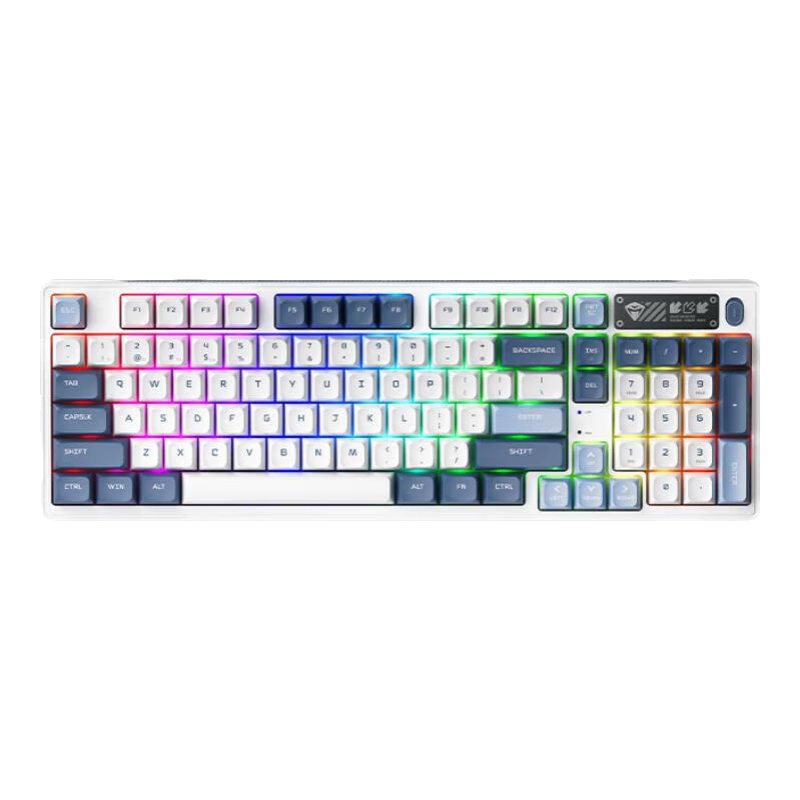 機械師（MACHENIKE）K600G 機械鍵盤(pán)三模gasket結構無(wú)線(xiàn)游戲鍵盤(pán)藍牙鍵盤(pán) 筆記本鍵盤(pán) K600G GR銀軸【冰河藍】