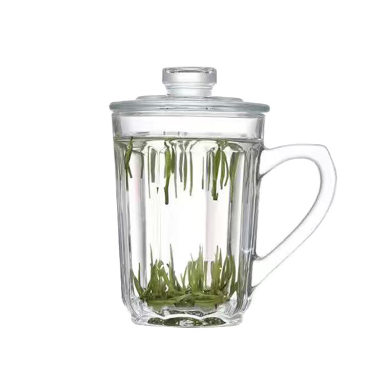 喜碧喜碧可耐超高瞬时温差带盖把杯茶杯可进蒸箱牛奶杯透明玻璃杯 肖恩热饮杯430ML/2只