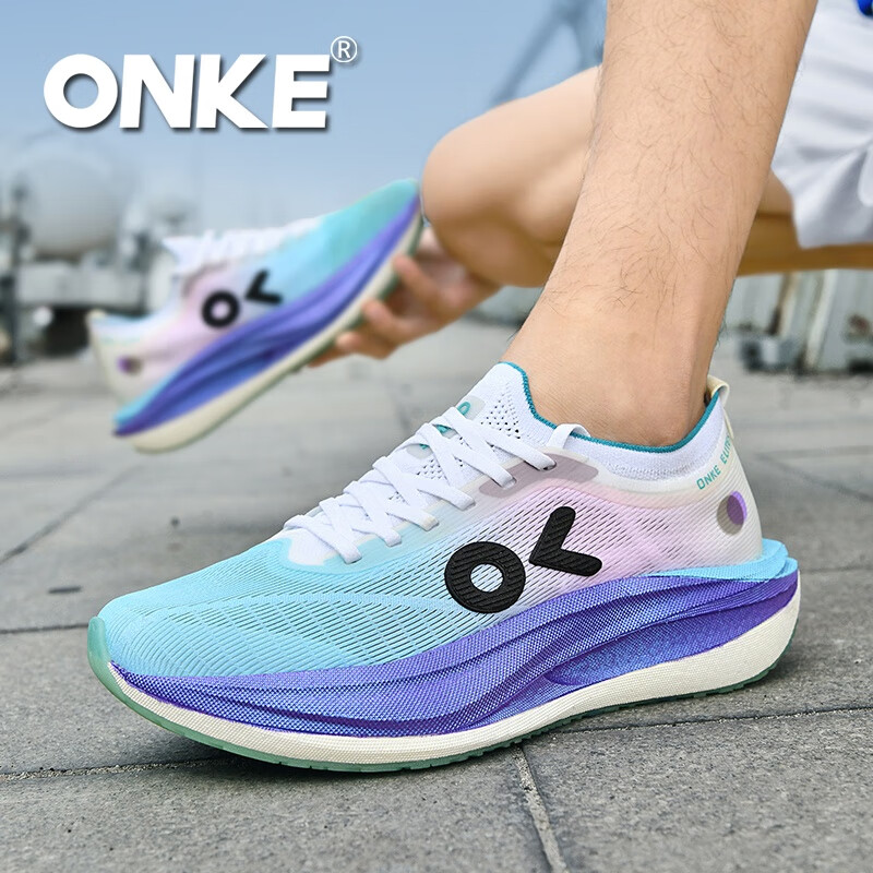 ONKE新款运动鞋女鞋春季透气轻便网面防滑减震健身休闲运动跑步鞋男 紫霄 男女款 41