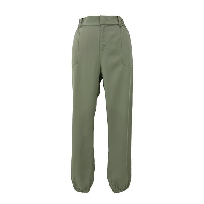 RUNFOND轻奢休闲裤女2025夏季新款显瘦宽松百搭运动束脚长裤 卡其色 轻薄 XL