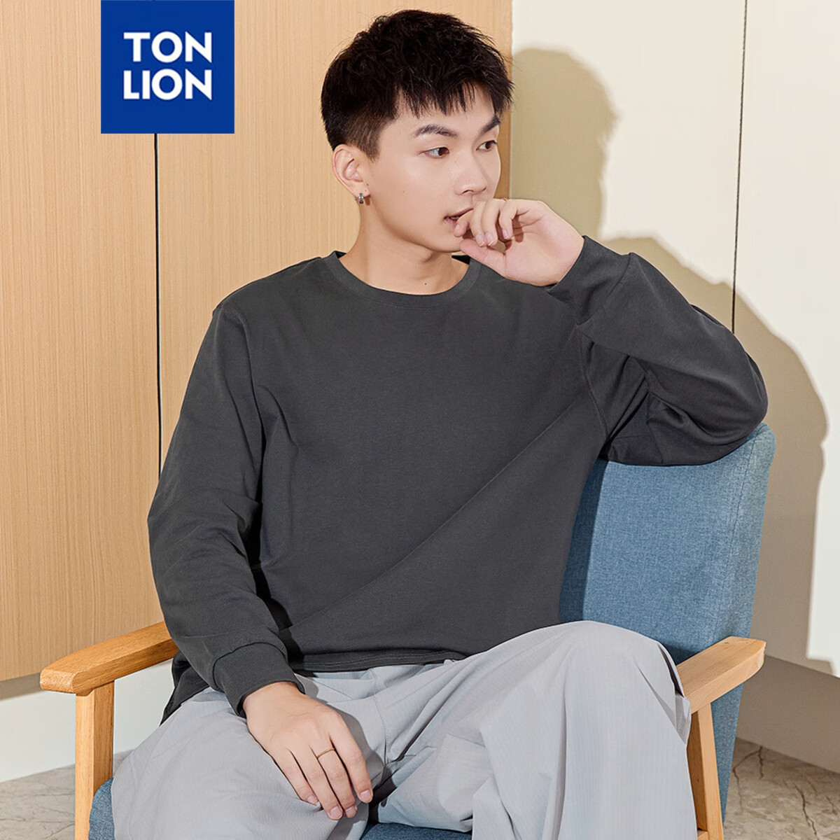 ���ڲ�������ʨ��TonLion��2026���＾�¿��T�������Բ�촿�޴�ɫ���� 191.25Ԫ��3��(��63.75Ԫ/��)