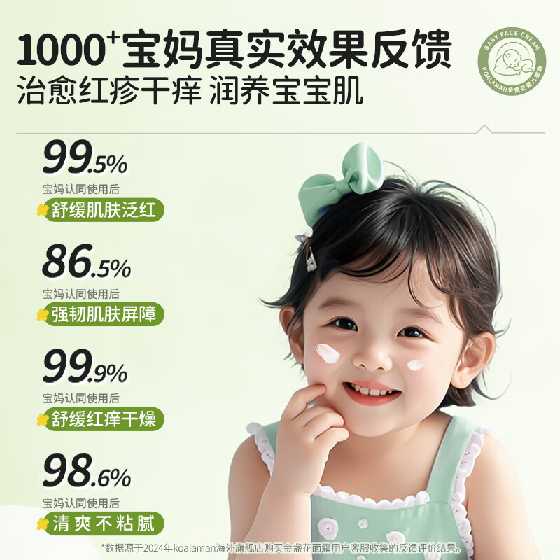 KoalaMan考拉侠澳洲进口金盏花面霜50g婴儿宝宝霜滋润保湿舒缓修护苹果脸 【热卖爆品】金盏花保湿霜50g/瓶