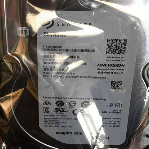 希捷海康威视渠道Seagate/ST6000VX001监控硬盘录像机专用硬盘6T