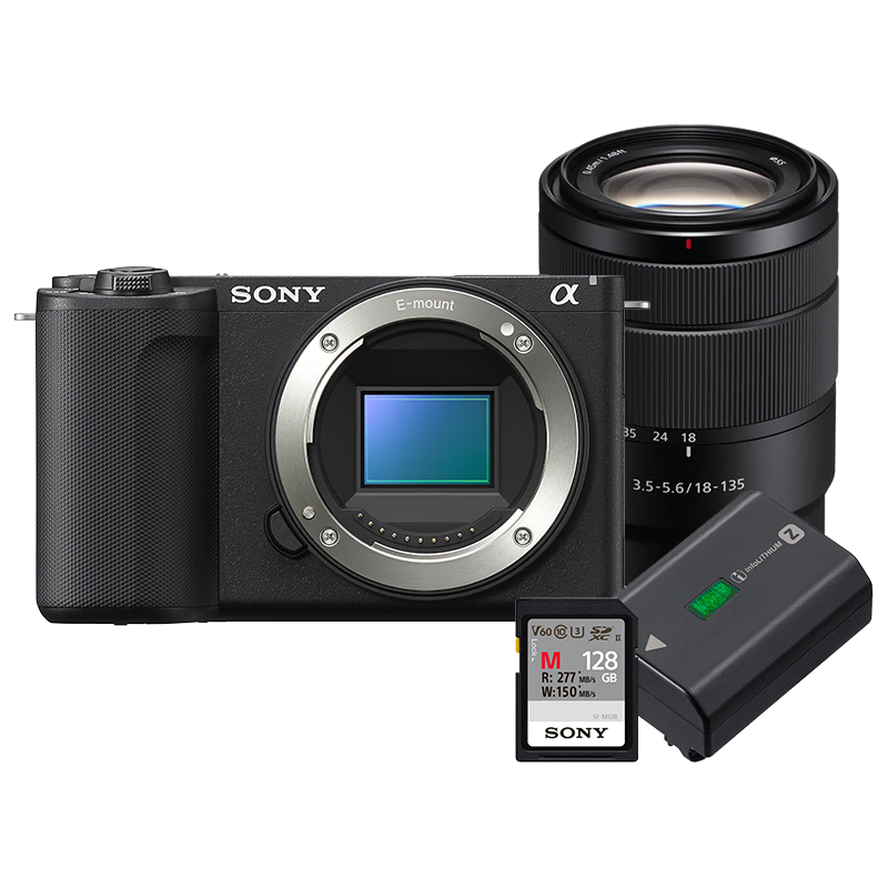 ���� ZV-E10M2 APS-C΢����� SEL18135��ͷ FZ100��� SF-M128�洢�� ������װ ��ɫ 8734.11Ԫ