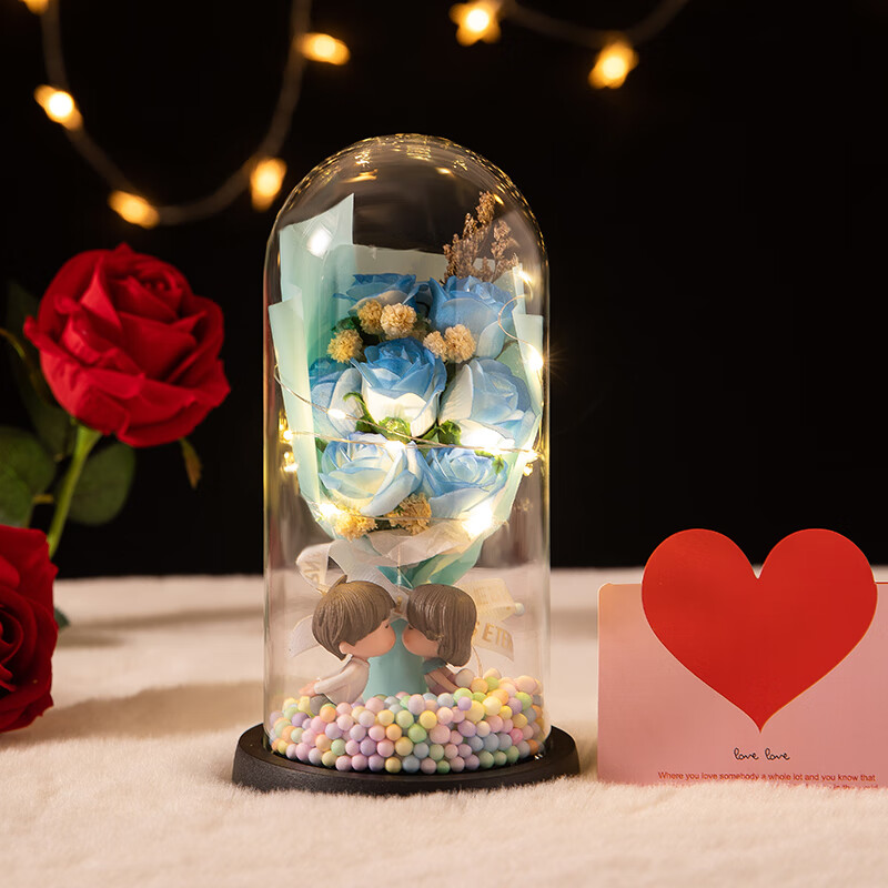 爱夕永生香皂鲜花摆件生日礼物女生伴手礼送女朋友教师七夕情人节礼物