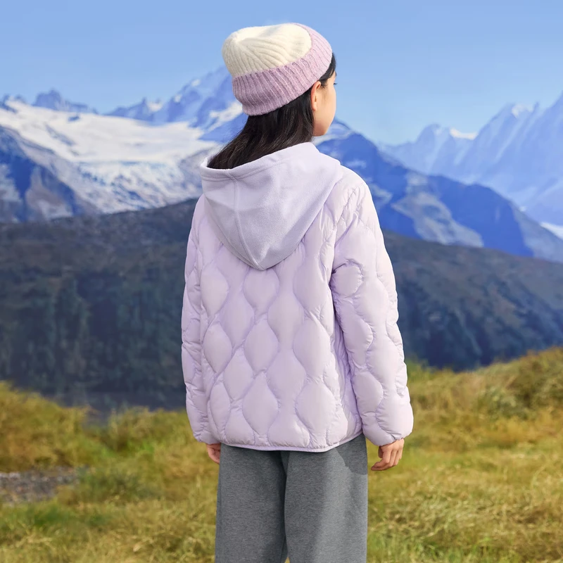 巴拉巴拉童装儿童轻薄羽绒服男童女童冬季2024新款中大童外套保暖上衣 紫色-202424107208 130