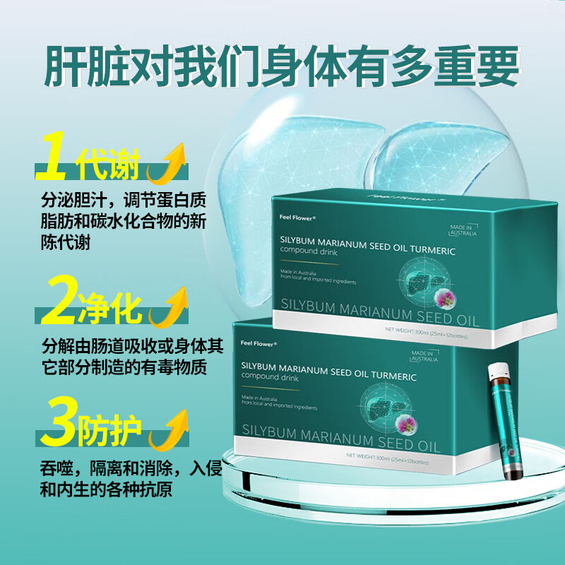 斐利德高含量水飞蓟籽油护肝饮姜黄素男女熬夜护肝加班养肝解酒降转氨酶 3盒改善装【加班熬夜喝酒常备】
