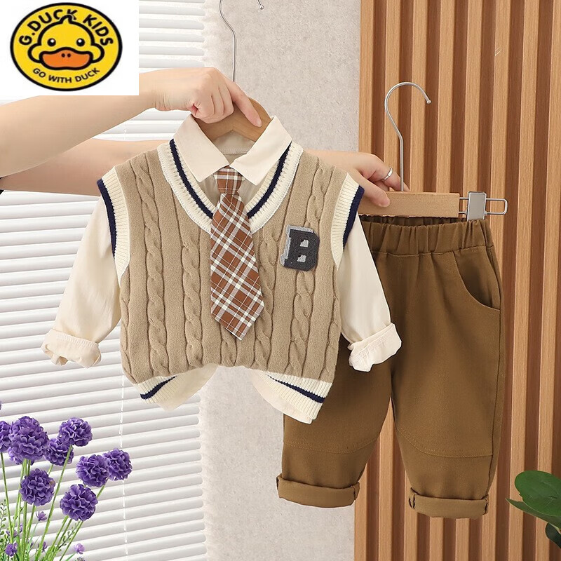 duckkids品牌男宝宝秋装1周岁礼服六12一8八7九9十个月春秋婴儿衣服小