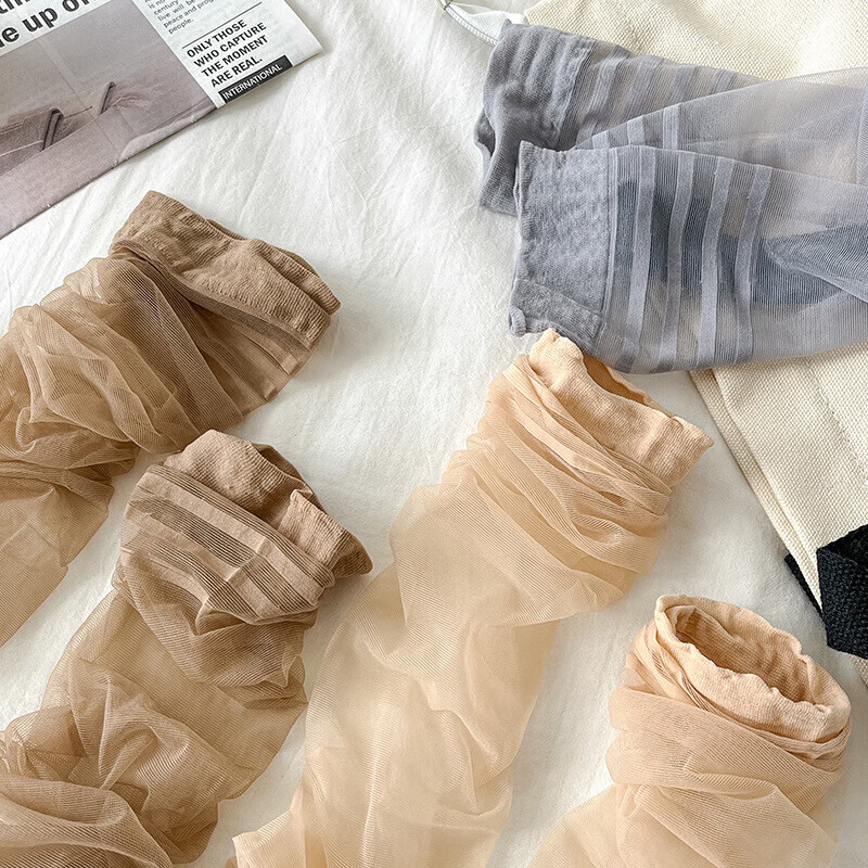 其它春夏季肉色大腿防勾丝过膝袜子长筒袜防滑四杠显瘦包芯丝丝袜 透明长筒丝袜-肤色-1双 无规格