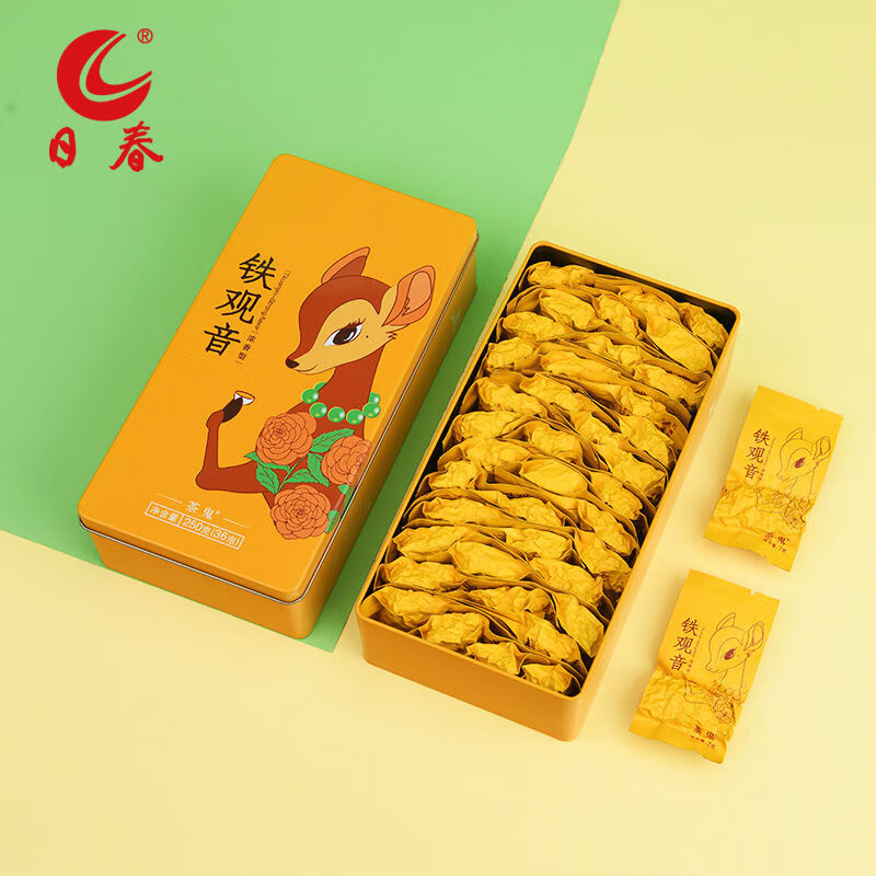 日春茶葉鐵觀音茶鬼【茶花鹿?jié)庀阈?盒裝】500克禮盒裝炭焙茶 鐵觀音茶鬼茶花鹿?jié)庀阈?盒裝500克禮盒裝炭焙茶0
