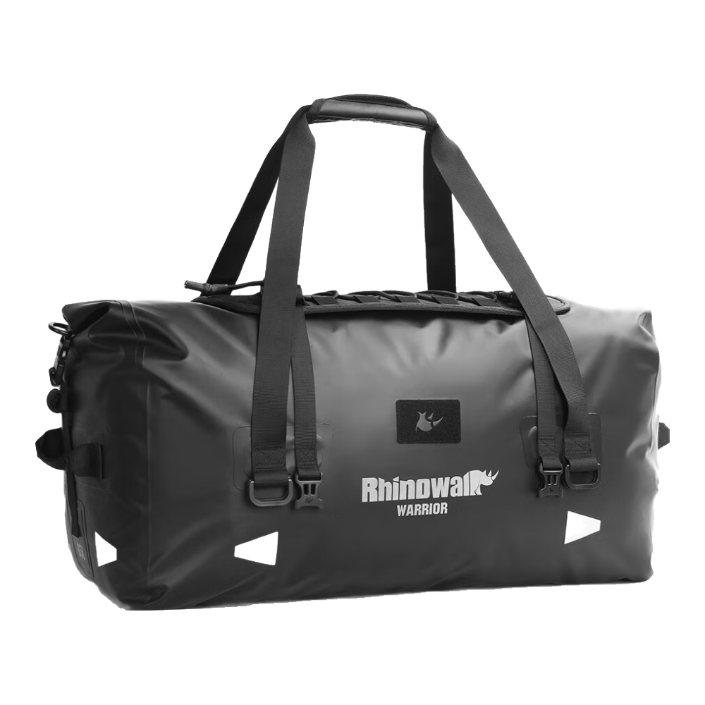 Rhinowalk犀牛摩托車尾包后座馱包騎行包大容量防水機(jī)車中長(zhǎng)途摩旅裝備收納 【長(zhǎng)途款65L】黑色-送拓展板 勇士系列摩托車全防水尾包