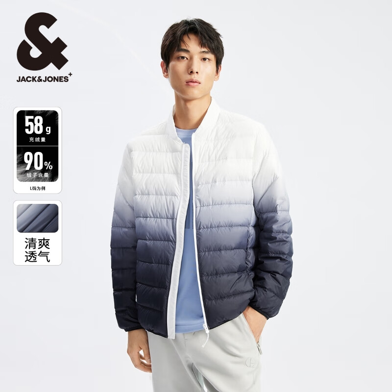 杰克·琼斯（JACK&JONES）男装衣服秋冬短款羽绒服男保暖外套合集 223423022本白色 M 175