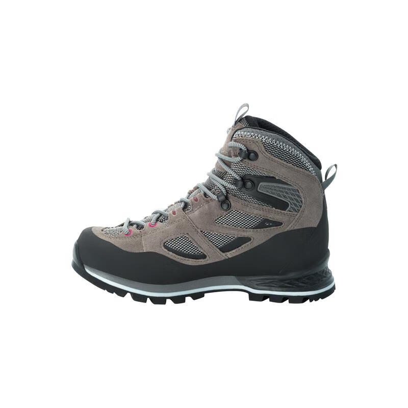 Jack Wolfskin女士登山鞋 FORCE CREST TEXAPORE MID W 減震耐磨戶(hù)外徒步女鞋 tarmac grey pink 39
