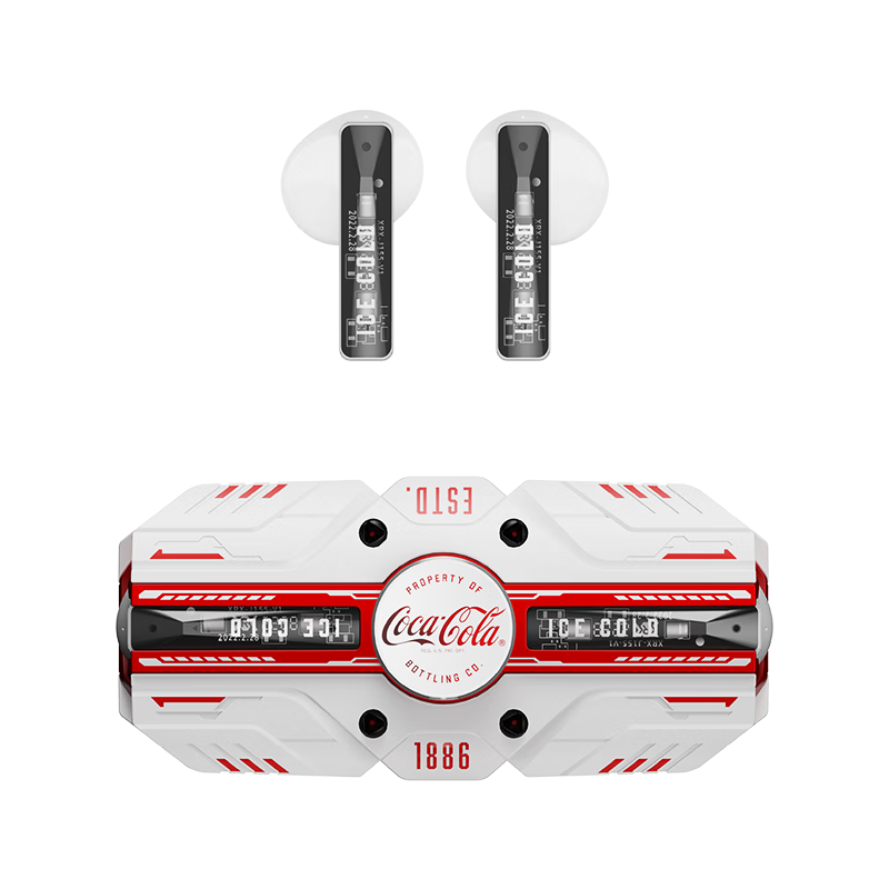 可口可乐（Coca-Cola）T23游戏电竞蓝牙无线耳机ENC通话降噪半入耳式金属运动耳机学生情侣生日礼物 适用苹果华为小米