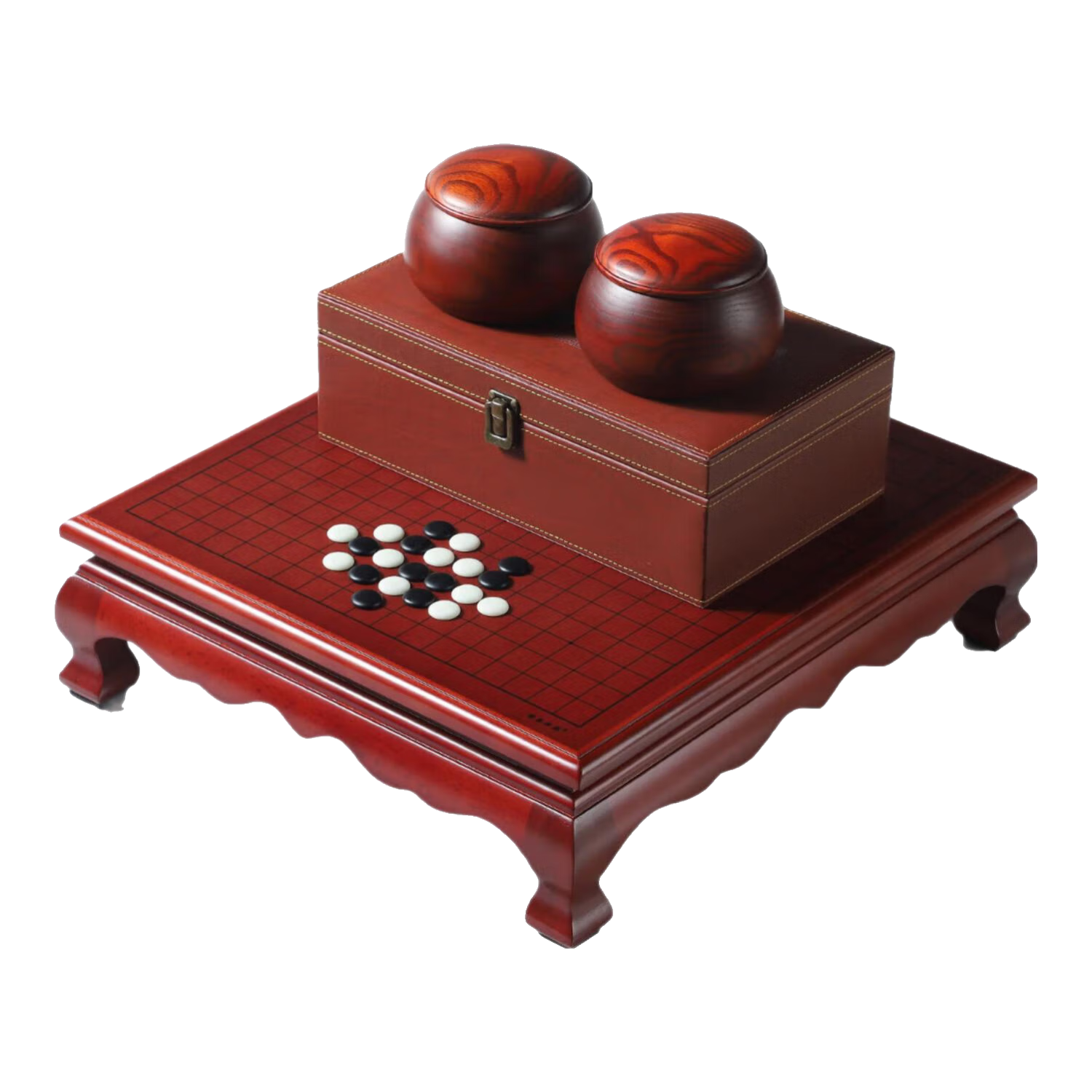 圍棋棋盤套裝高檔玉石云子圍棋墩天然石實木圍棋盤大號圍棋桌送禮 緣弈圍棋墩+棗木罐+老云子+皮盒