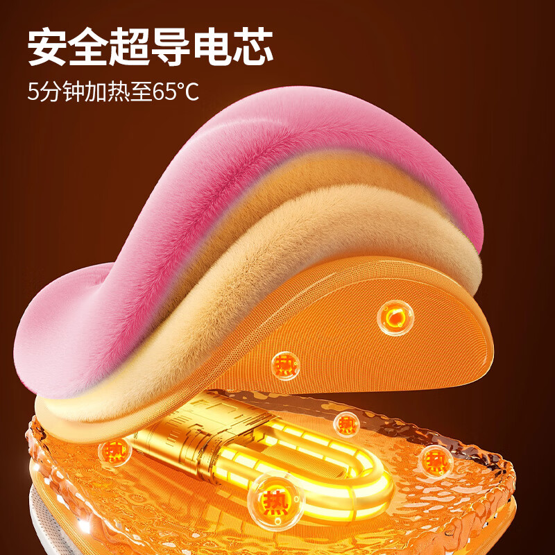 匹克法兰绒电热水袋 暖手袋 防爆充电加热暖宝宝 8-12分钟速热 长效保温 可爱卡通图案 办公室家用送礼 浅棕色 3C认证-免拆洗