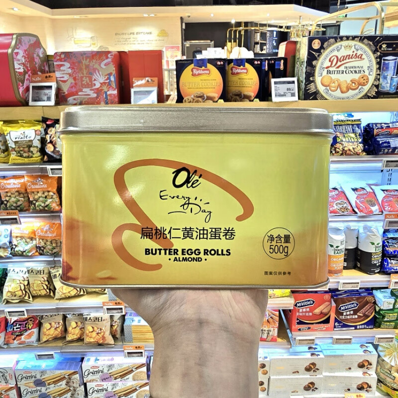 ole 扁桃仁黄油蛋卷500g 精品超市代购 扁桃仁黄油蛋卷500g(易碎 易碎