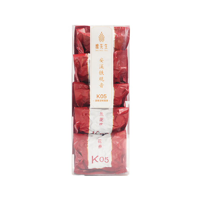 中閩魏氏安溪鐵觀音K05 37.5g/盒 正味蘭花香2024年秋茶清香型PVC小包裝茶 37.5g (5泡*7.5克) 1盒