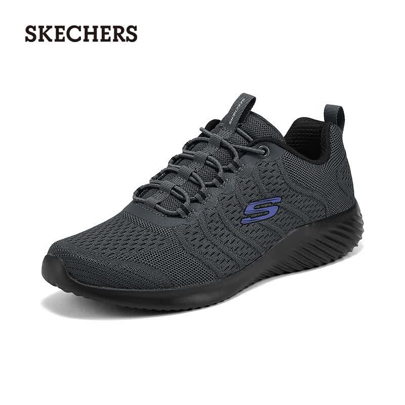 斯凯奇（Skechers）男鞋运动鞋复古跑步鞋简约现代设计透气舒适 木炭色/黑色/CCBK 42