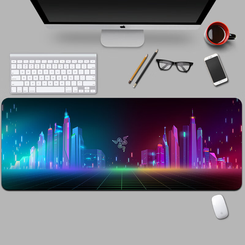 雷蛇(Razer)游戏专用鼠标垫大号网咖定制电竞fps创意加厚防滑办公键盘桌垫机 LS-18 2mm x 700x300mm