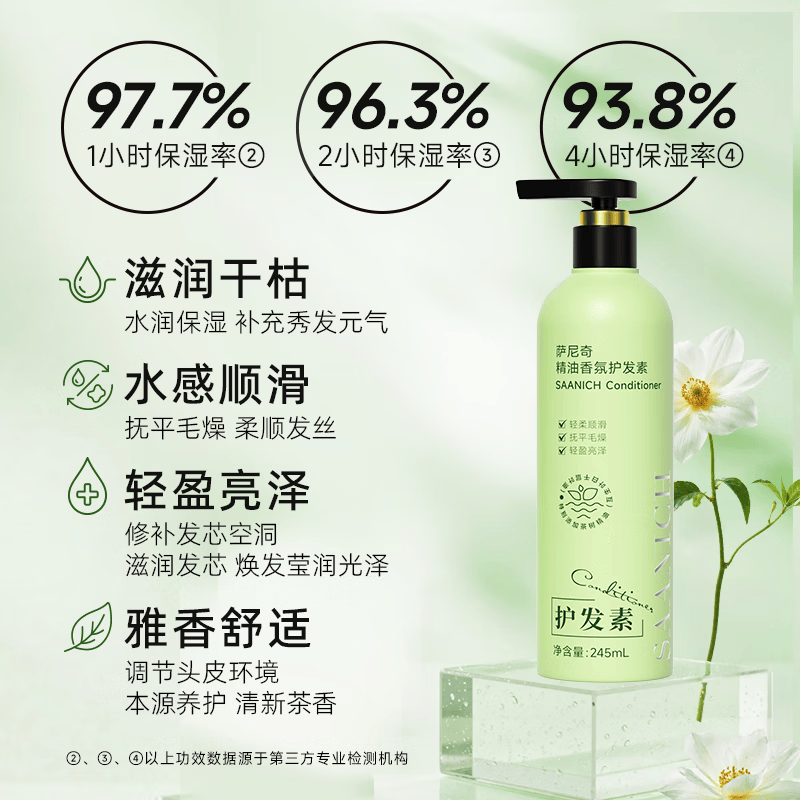 萨尼奇精油香氛洗发水护发素沐浴露 润肤露  酒店旅行洗护沐套装 精油香氛护发素245ml