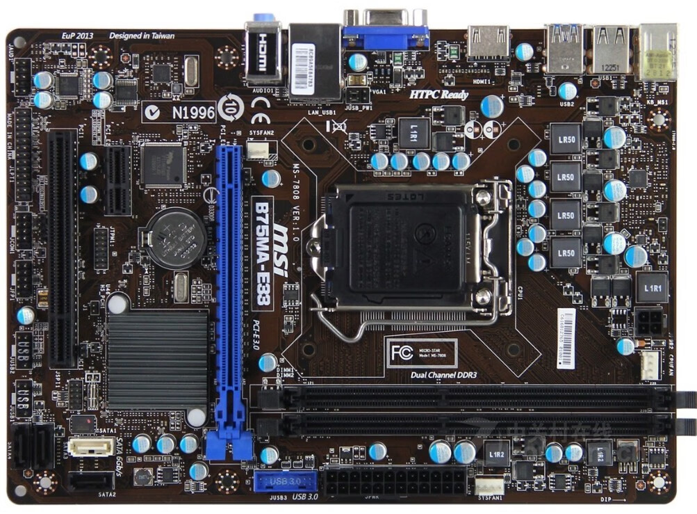 微星B75MA-E33 IE35 1155 B75主板代替 H61 i3 i5 i7 微星B75小板