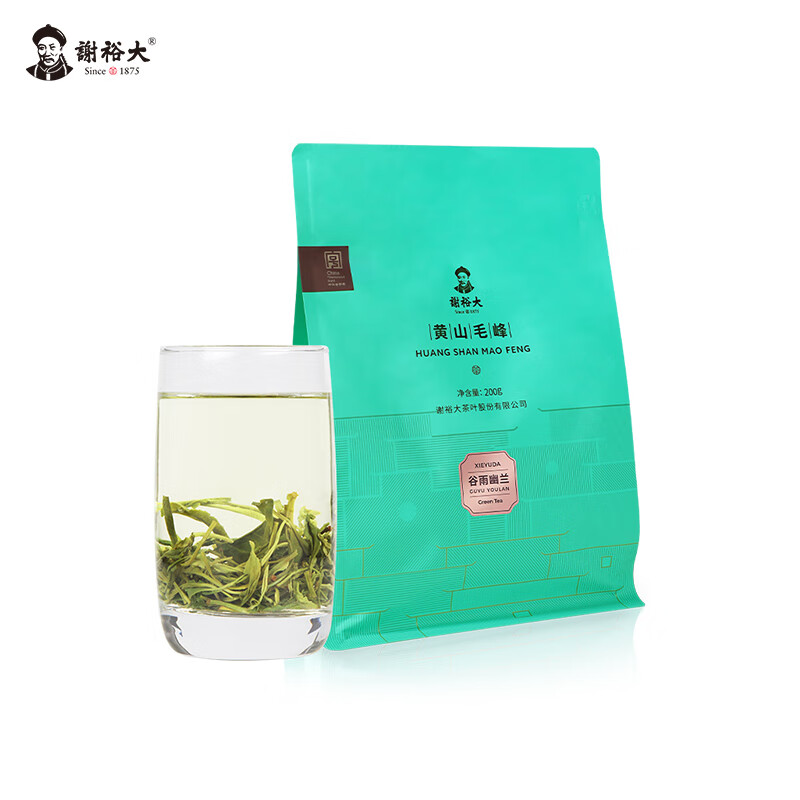 謝裕大黃山毛峰谷雨幽蘭雨前綠茶葉袋裝200g綠茶【2025新茶】