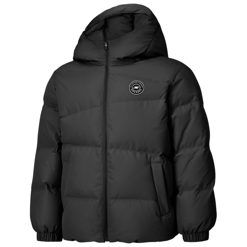 Skechers斯凯奇童装梭织秋冬短款羽绒服外套男女童百搭保暖上衣P425K003 碳黑/0018 165 充绒量约158g