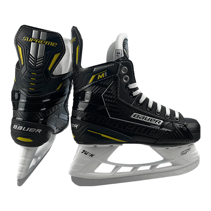 BAUER鮑爾冰球鞋M1兒童成人冰刀鞋男女滑冰鞋球刀冰鞋溜冰鞋5-12歲裝備 M1 35 【JR/2】?jī)?nèi)長(zhǎng)21.8cm