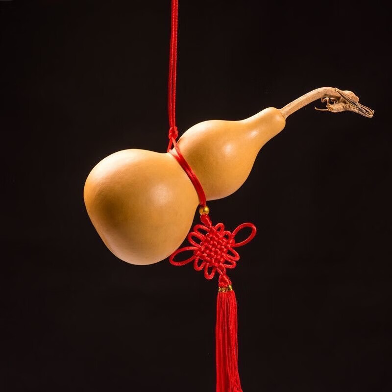 天然葫芦风水挂件客厅招财大号镇宅摆件带龙头居家办公文玩小葫芦 46至49厘米有龙头品相好 摆件送底座五帝钱