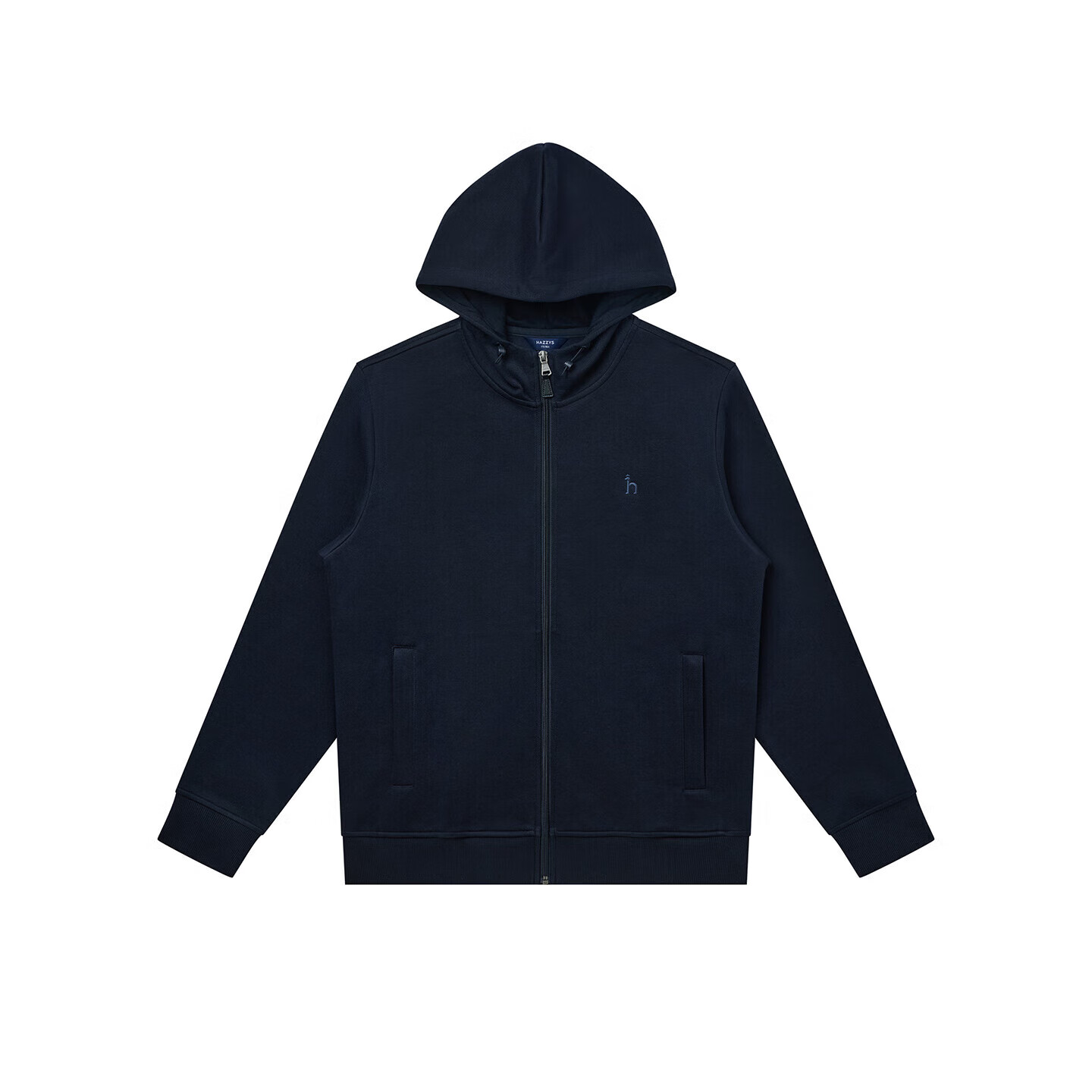 哈吉斯（HAZZYS）男装 秋冬款简约休闲男外套拉链开衫连帽卫衣男ABTZE0CDX33