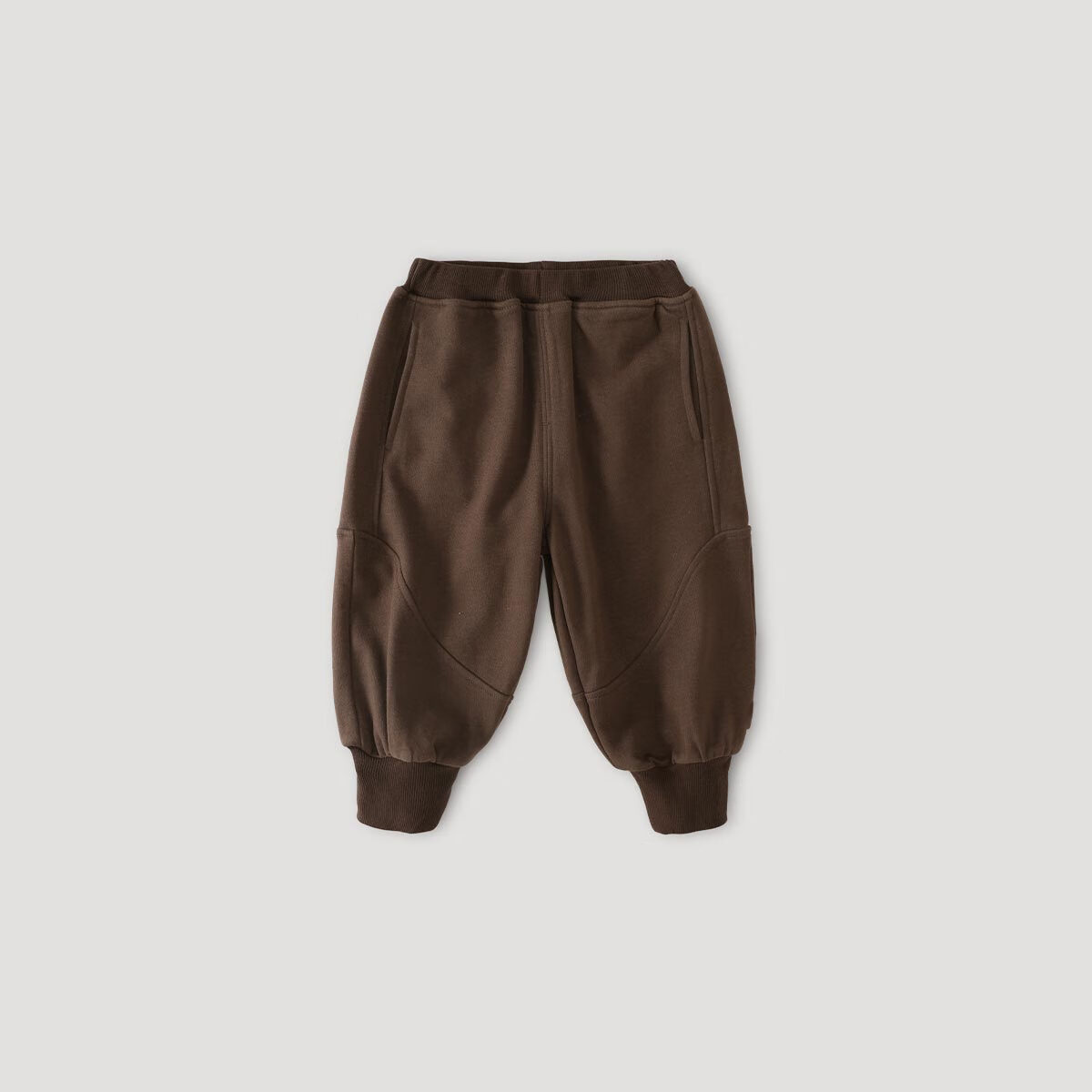 巴厘小猪男童裤子春秋儿童运动休闲裤宝宝束脚卫裤2025新款秋季女童长裤 巧克力棕 100