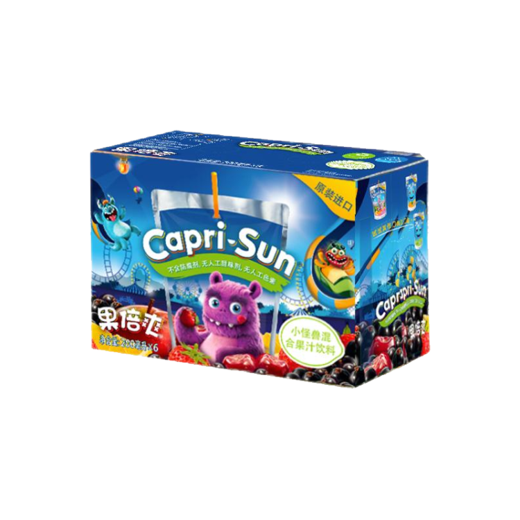果倍爽（Capri-Sun）兒童飲料小怪獸混合口味200ml*10袋不添加阿斯巴甜進口果汁整箱