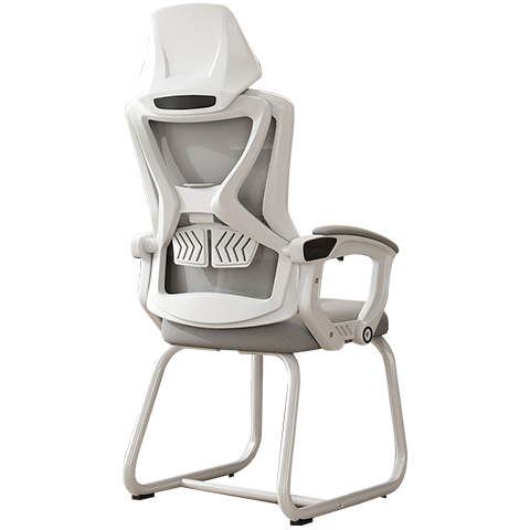 初學(xué)者電腦椅辦公椅職員網(wǎng)椅會(huì )議椅子家用靠背椅休閑椅學(xué)生宿舍學(xué)習椅 WE白灰弓形-可后躺【乳膠款】