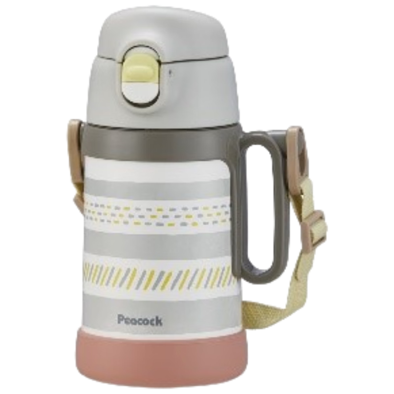 孔雀（Peacock）保溫杯兒童304不銹鋼吸管杯490ml 上學(xué)專用水杯男孩水壺大容量