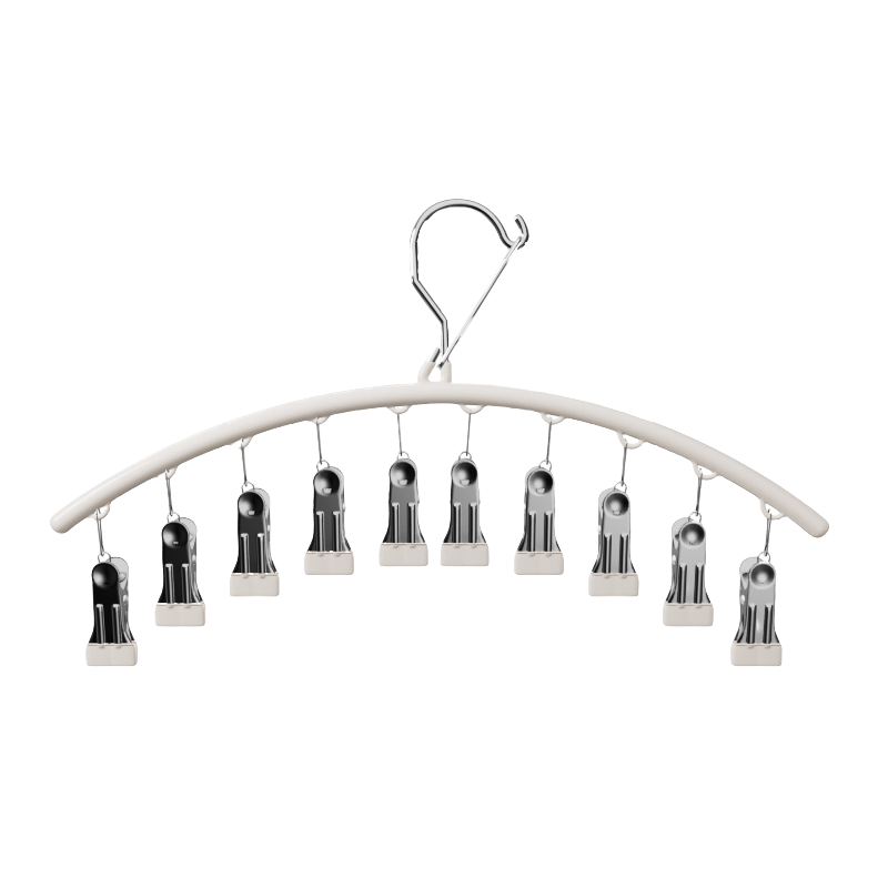 梦庭 衣架袜子晾晒架多夹子无痕家用晾内裤凉衣架多功能防风神器 10夹