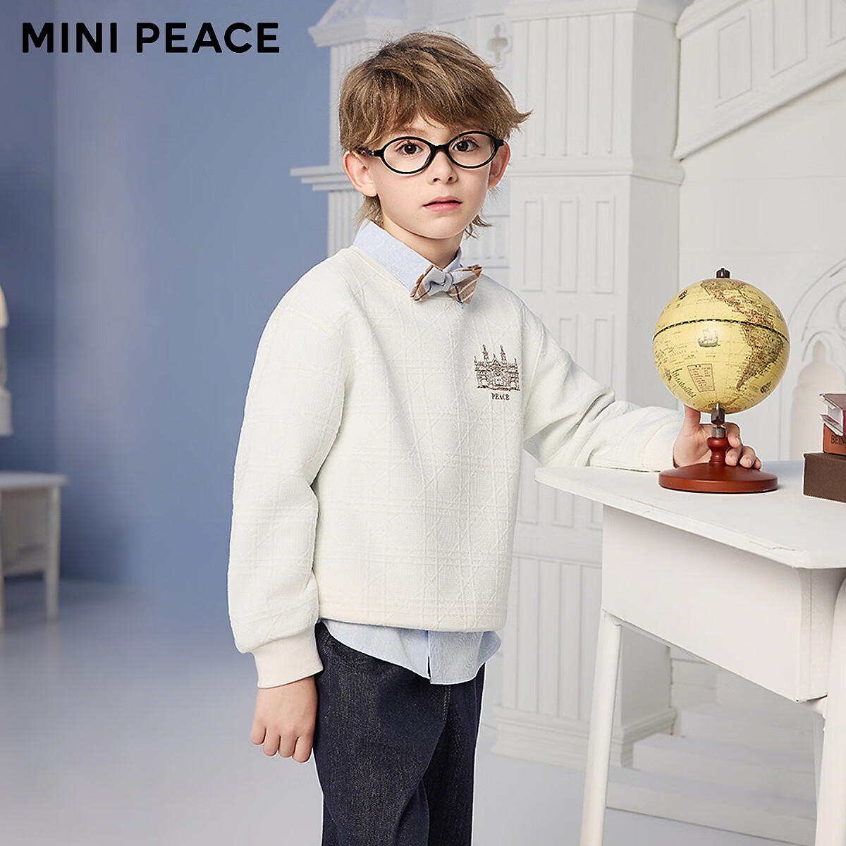MiniPeace太平鸟童装男童minipeace×DARIA SONGF1CRF3321 米白 160